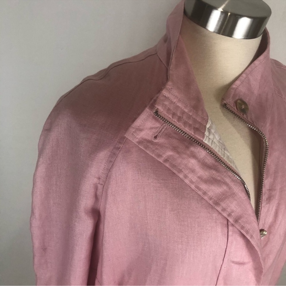 NWOT Neiman Marcus pink linen jacket L - Picture 6 of 8